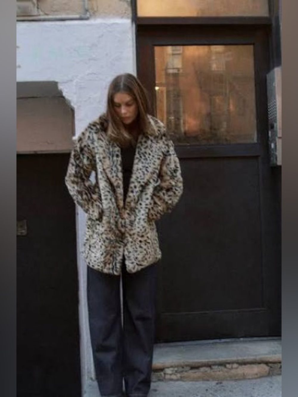 NWT Zara Size Small Faux Fur Animal Print Coat